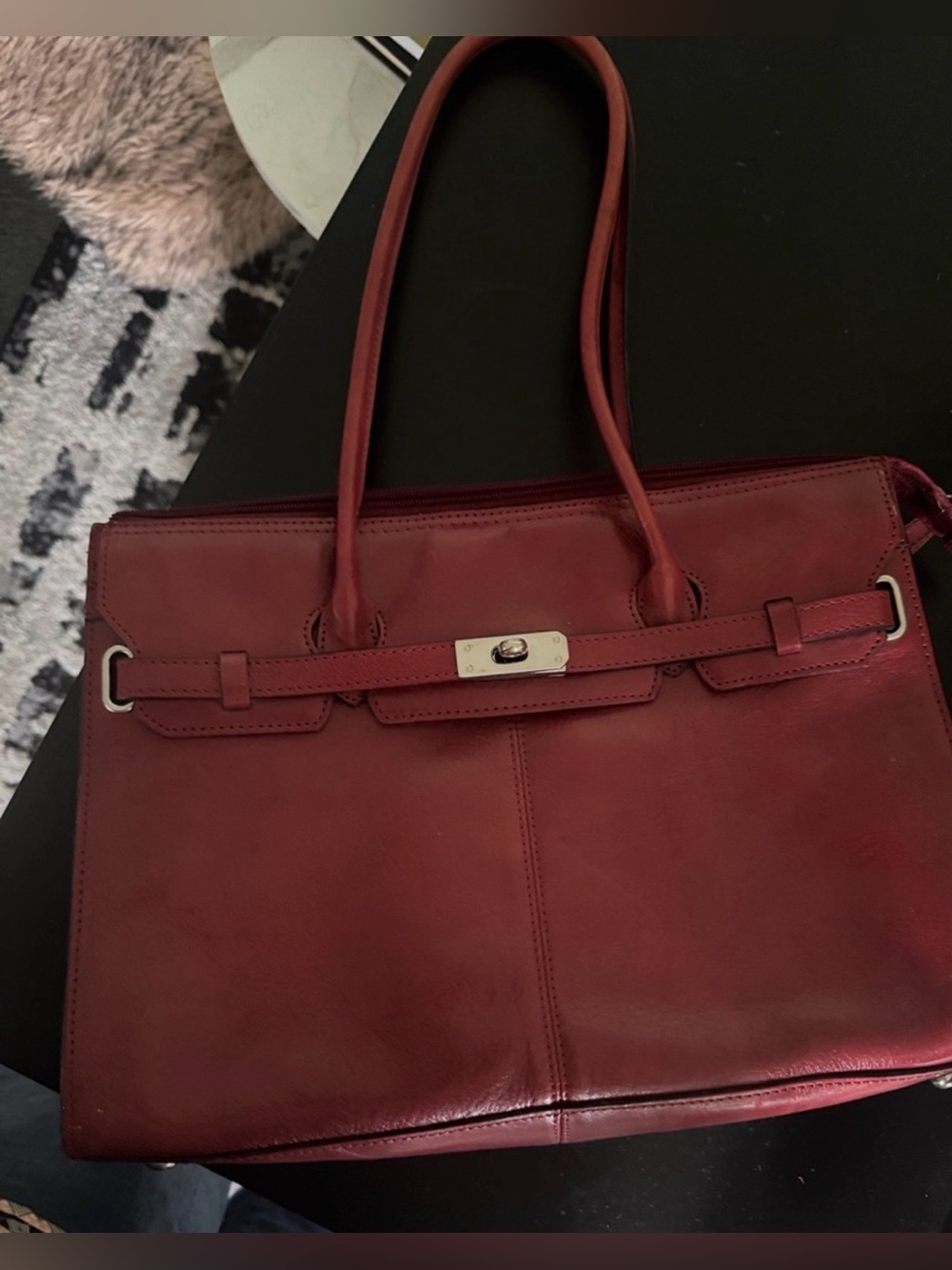 Y2K Wilson Red Leather firkin tote
